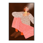 Woman With The Cup Of Tea, By Bea Muller Wall Art Gioia-Local 40x60cm Framed Canvas Black