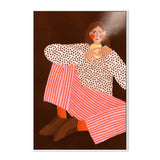 Woman With The Cup Of Tea, By Bea Muller Wall Art Gioia-Local 40x60cm Framed Canvas White
