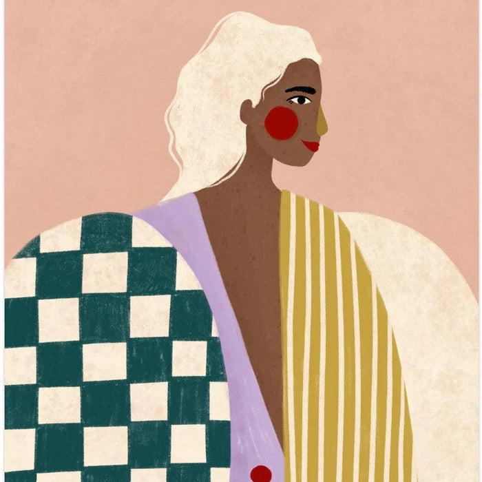 Funky Blouse, By Bea Muller Wall Art Gioia-Local Gold Framed Canvas 40x60cm