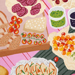 Picnic Charcuterie Board, By Kartika Paramita Wall Art Gioia-Local 40x60cm Framed Canvas Gold