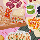 Picnic Charcuterie Board, By Kartika Paramita Wall Art Gioia-Local 40x60cm Framed Canvas Gold