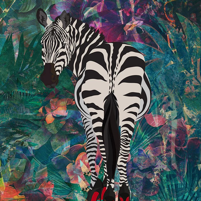 Sexy Zebra, By Sarah Manovski Wall Art Gioia-Local Gold Framed Canvas 40x60cm