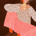 Woman With The Cup Of Tea, By Bea Muller Wall Art Gioia-Local 40x60cm Framed Canvas Gold