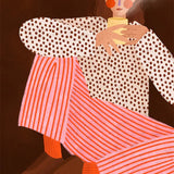 Woman With The Cup Of Tea, By Bea Muller Wall Art Gioia-Local 40x60cm Framed Canvas Gold