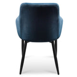 Ex Display - Rolf Dining Chair - Navy Blue Velvet in Black Legs Dining Chair St Chairs-Core