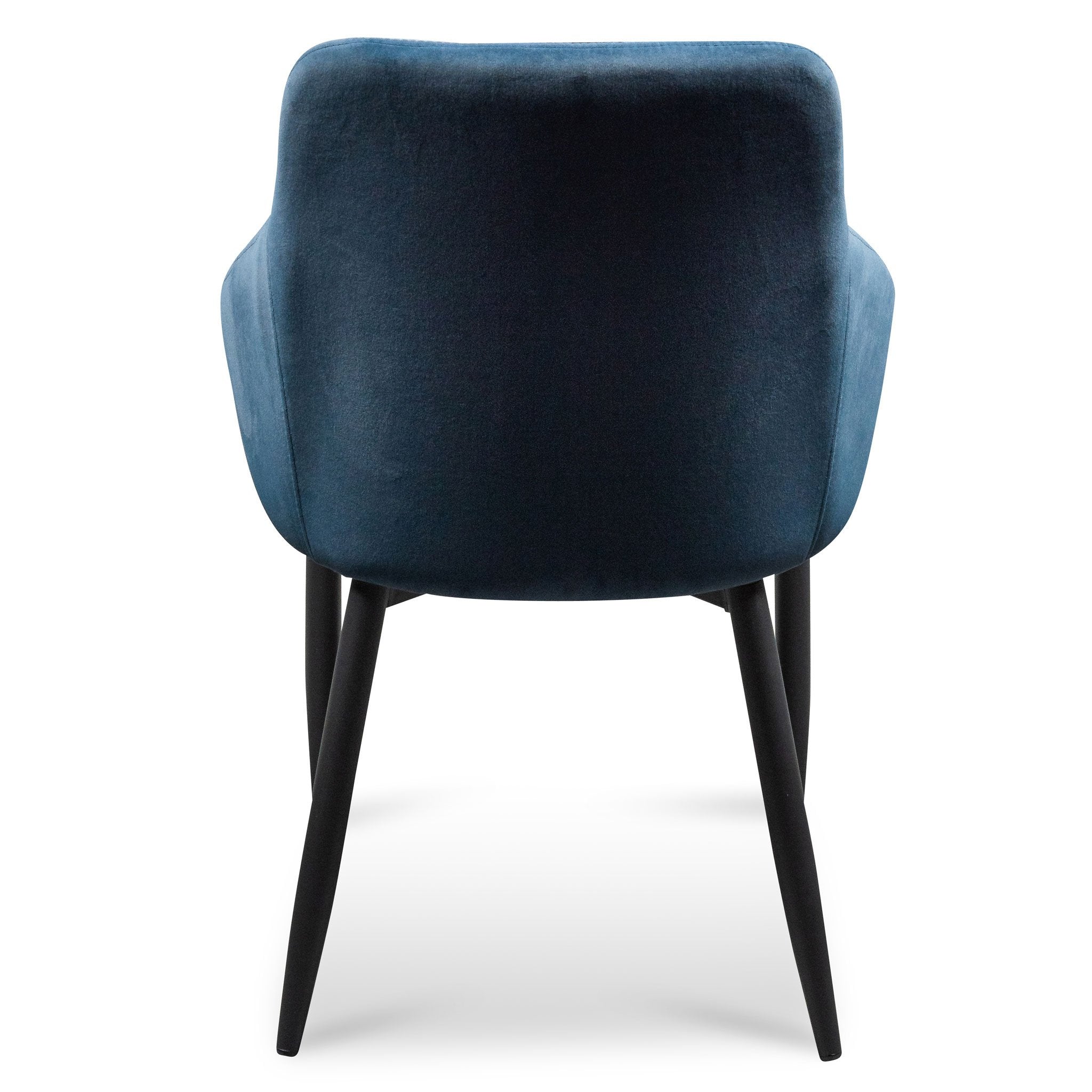 Ex Display - Rolf Dining Chair - Navy Blue Velvet in Black Legs Dining Chair St Chairs-Core