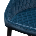 Ex Display - Rolf Dining Chair - Navy Blue Velvet in Black Legs Dining Chair St Chairs-Core