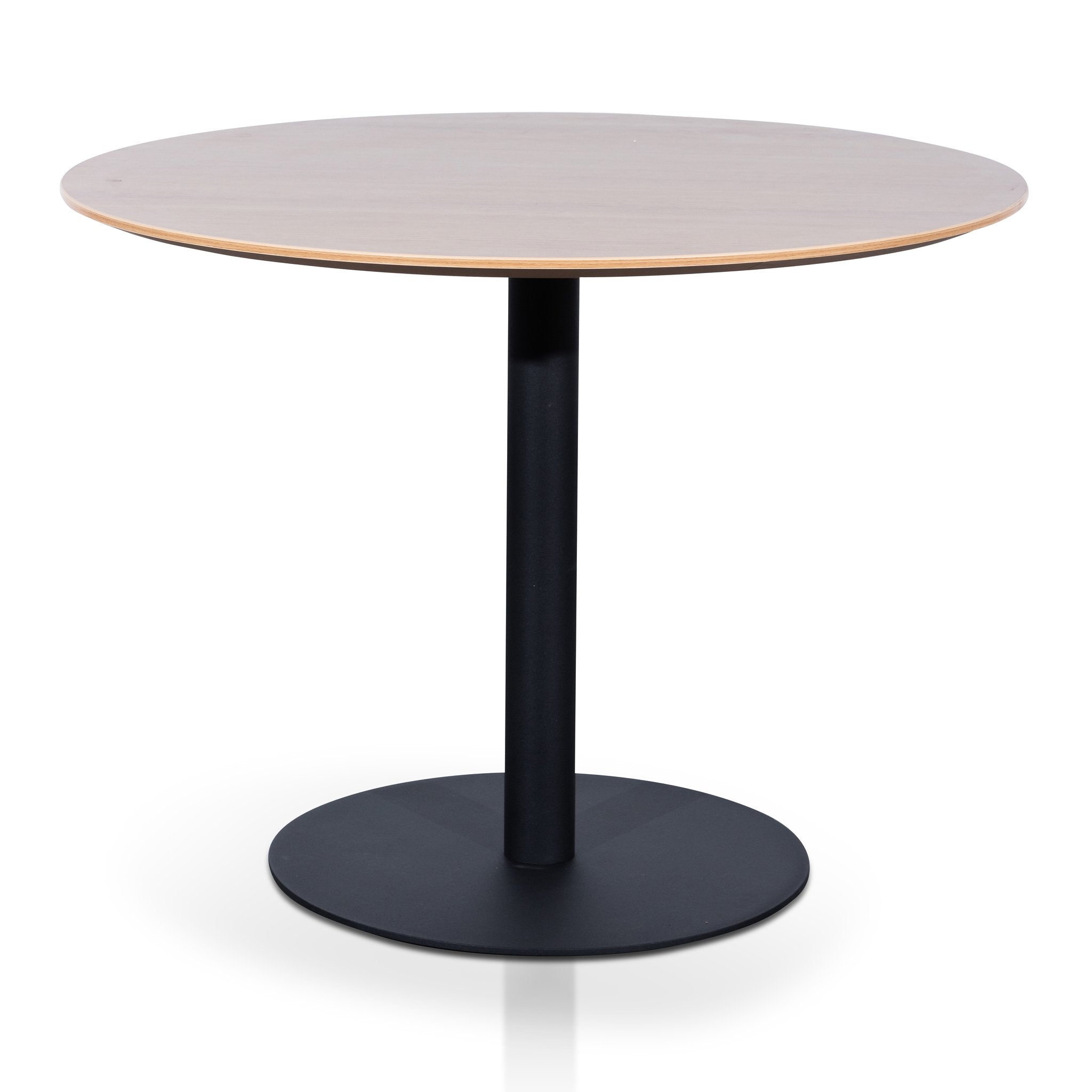 Ex Display - Scope Round Office Meeting Table - Natural with Black Base Meeting Table Sun Desk-Core