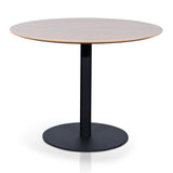 Ex Display - Scope Round Office Meeting Table - Natural with Black Base Meeting Table Sun Desk-Core