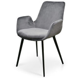 Ex Display - Alice Dining Chair - Dark Grey Velvet Dining Chair Sendo-Core