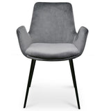 Ex Display - Alice Dining Chair - Dark Grey Velvet Dining Chair Sendo-Core