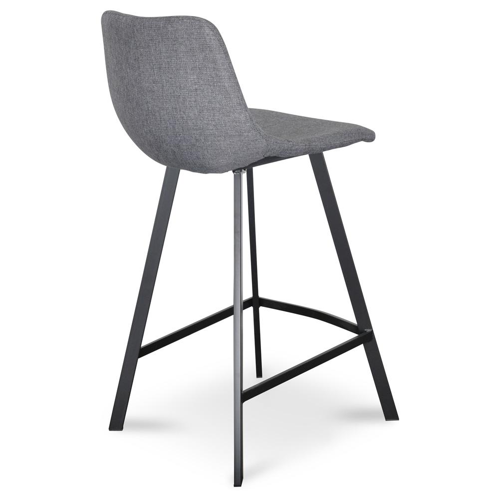 Ex Display - Duke 65cm Fabric Bar Stool - Dark Grey Bar Stool Sendo-Core   