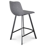 Ex Display - Duke 65cm Fabric Bar Stool - Dark Grey Bar Stool Sendo-Core   