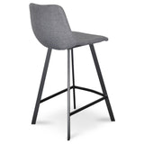 Ex Display - Duke 65cm Fabric Bar Stool - Dark Grey Bar Stool Sendo-Core   