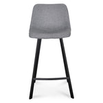 Ex Display - Duke 65cm Fabric Bar Stool - Dark Grey Bar Stool Sendo-Core   