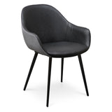 Ex Display - Cody Dining Chair - Antique Black and Charcoal Velvet Dining Chair Sendo-Core