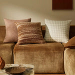 Nicolo 50cm Woven Linen Check Design Cushion Cushion Weave-Local