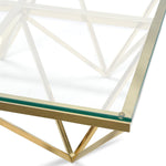 Tafari 1.2m Coffee Table - Glass Top - Golden steel Base CF1073-BS