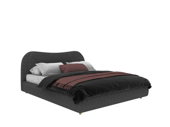 Diaz King Bed Frame - Charcoal Boucle Bed Frame YoBed-Core   