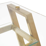 Ex-Display - Vanessa 120cm Glass Home Office Desk - Brushed Gold Base OF2589-BS-GCDISP