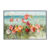 Coastal Poppies Light, By Danhui Nai Wall Art Gioia-Local 40x60cm Framed Canvas Black