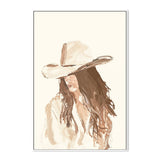 Cowgirl Neutral, By Lady Hana Wall Art Gioia-Local 40x60cm Framed Canvas White