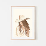 Cowgirl Neutral, By Lady Hana Wall Art Gioia-Local 40x60cm Framed Poster Black