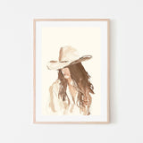 Cowgirl Neutral, By Lady Hana Wall Art Gioia-Local 40x60cm Framed Poster Black