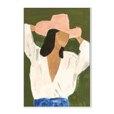 Faceless Cowgirl, By Lady Hana Wall Art Gioia-Local 40x60cm Framed Canvas White