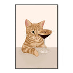Ginger Cat With Espresso Martini Cocktail, By Plus X Studio Wall Art Gioia-Local 40x60cm Framed Canvas Black