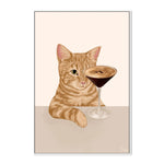 Ginger Cat With Espresso Martini Cocktail, By Plus X Studio Wall Art Gioia-Local 40x60cm Framed Canvas White