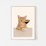 Ginger Cat With Espresso Martini Cocktail, By Plus X Studio Wall Art Gioia-Local 40x60cm Framed Poster Black