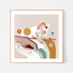 Happy Hills, By Bella Eve Wall Art Gioia-Local 50x50cm Framed Poster Black