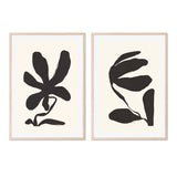Jasmine and Lily, Set of 2, By Andelle Art Wall Art Gioia-Local 40x60cm Framed Poster Black