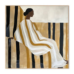 Lady In Stripes, By Plus X Studio Wall Art Gioia-Local 50x50cm Framed Canvas Oak