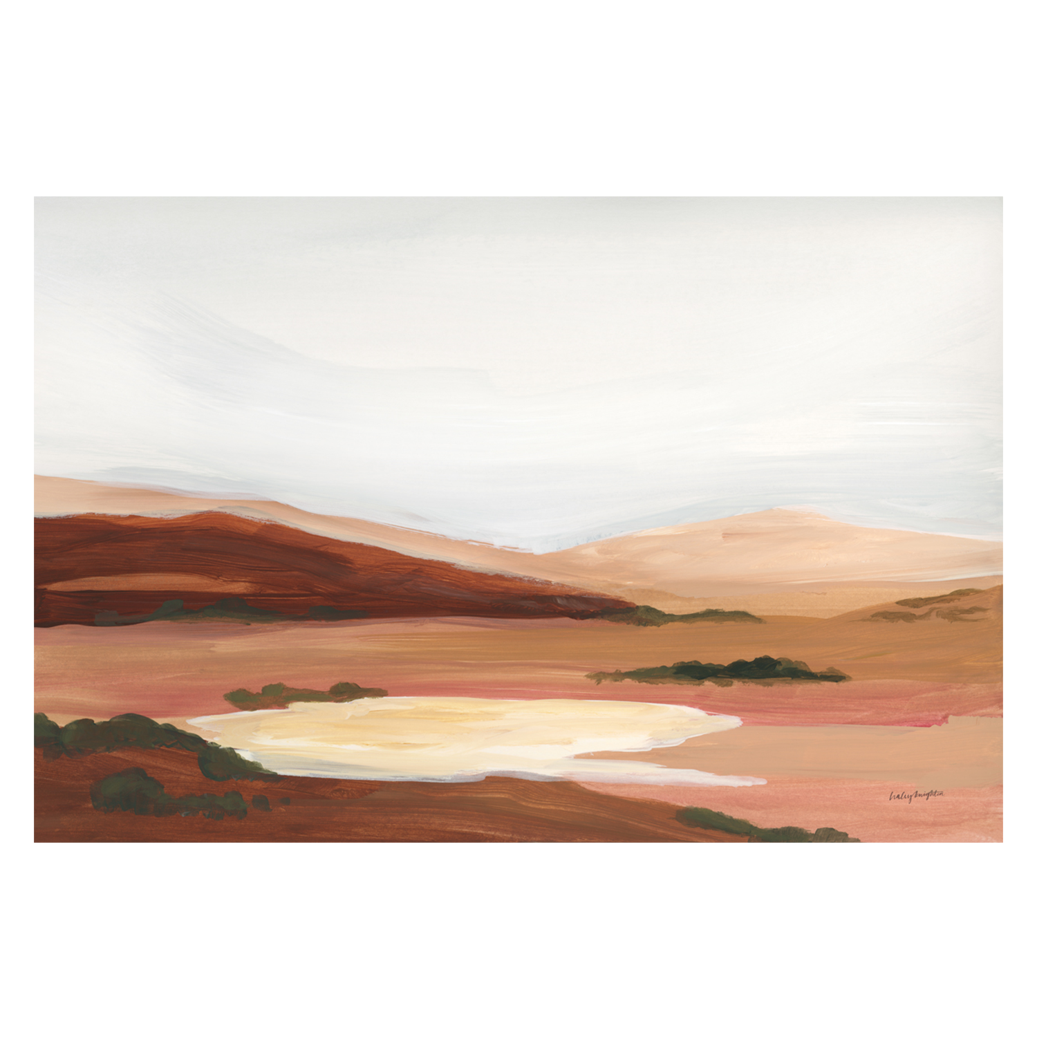 Ex Display - Laurel Lowland, Style A, By Haley Knighten 70cm x 100cm Framed Canvas - Oak Frame Wall Art Gioia-Local