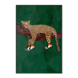 Leopard Chill, By Sarah Manovski Wall Art Gioia-Local 40x60cm Framed Canvas Black