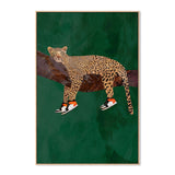 Leopard Chill, By Sarah Manovski Wall Art Gioia-Local 40x60cm Framed Canvas Oak