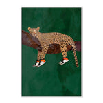 Leopard Chill, By Sarah Manovski Wall Art Gioia-Local 40x60cm Framed Canvas White