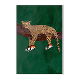 Leopard Chill, By Sarah Manovski Wall Art Gioia-Local 40x60cm Framed Canvas White