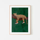 Leopard Chill, By Sarah Manovski Wall Art Gioia-Local 40x60cm Framed Poster Black
