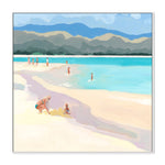 Mother And Child At Lanakai Beach, By Meredith Howse Wall Art Gioia-Local 50x50cm Framed Canvas White