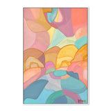 Pastel Patchwork, By Belinda Stone Wall Art Gioia-Local 40x60cm Framed Canvas White