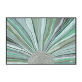 Rising Sun, Green Tones, By Bri Chelman Wall Art Gioia-Local 40x60cm Framed Canvas Black