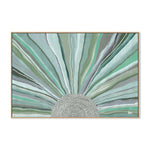 Rising Sun, Green Tones, By Bri Chelman Wall Art Gioia-Local 40x60cm Framed Canvas Oak