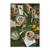 Ex Display - Tea O'Clock, By Ekaterina Zagorska 60cm x 90cm Framed Canvas - White Frame Wall Art Gioia-Local