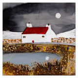 Winter By The Tarn, By Louise O'Hara Wall Art Gioia-Local 50x50cm Framed Canvas Gold