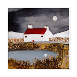 Winter By The Tarn, By Louise O'Hara Wall Art Gioia-Local 50x50cm Framed Canvas White