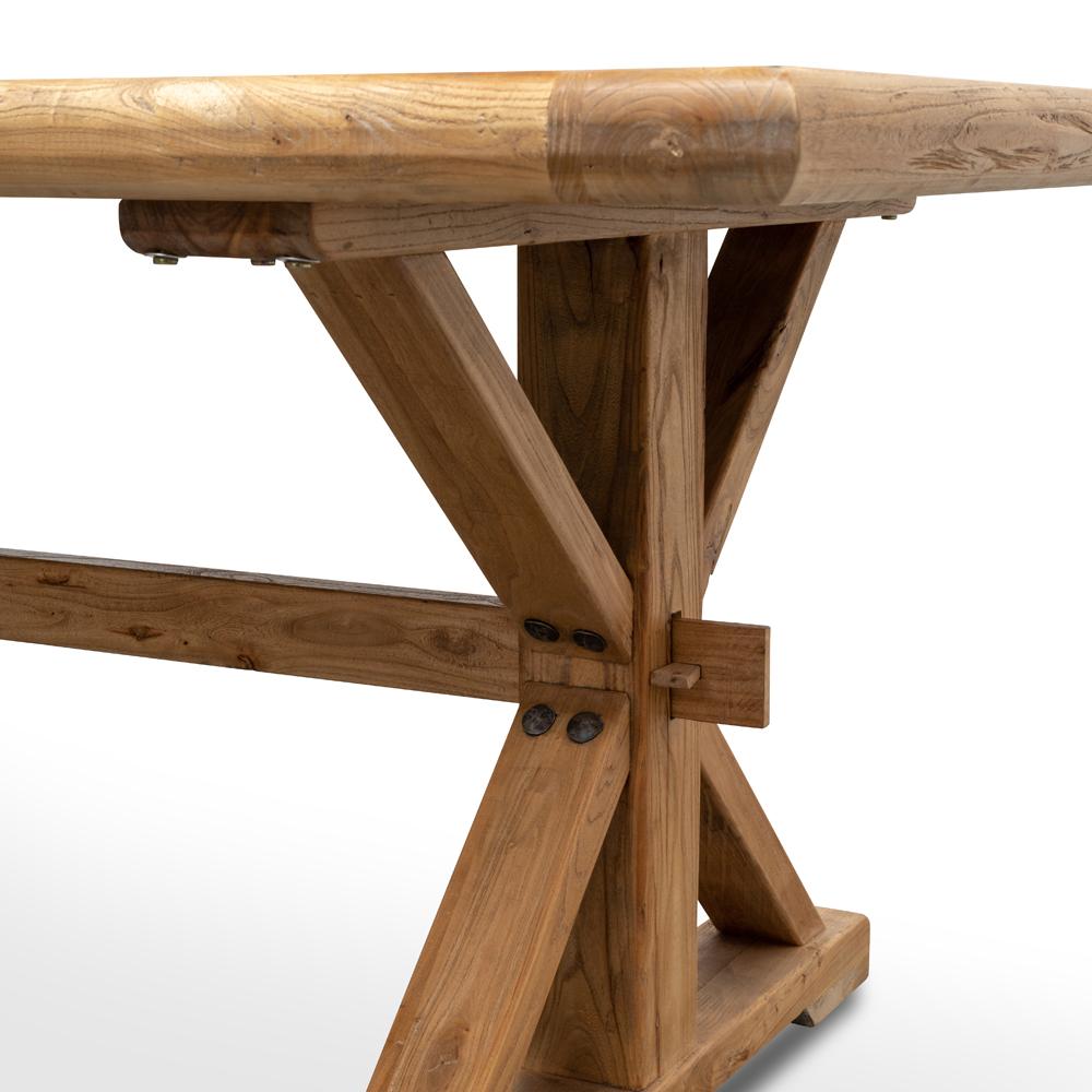 Ex Display - Winston Reclaimed 2.4m Elm Wood Dining Table - Rustic Natural Dining Table Reclaimed-Core