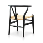 Set of 2 - Harper Wooden Dining Chair - Black - Natural Seat Dining Chair Swady-Core   